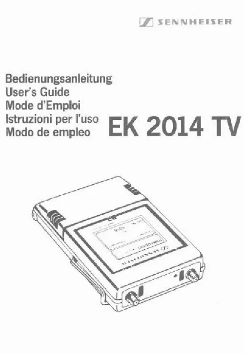 Mode d'emploi SENNHEISER EK 2014 TV