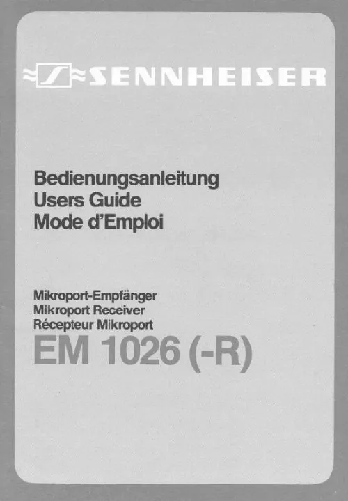 Mode d'emploi SENNHEISER EM 1026