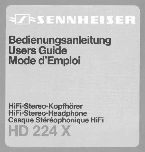 Mode d'emploi SENNHEISER HD 224 X