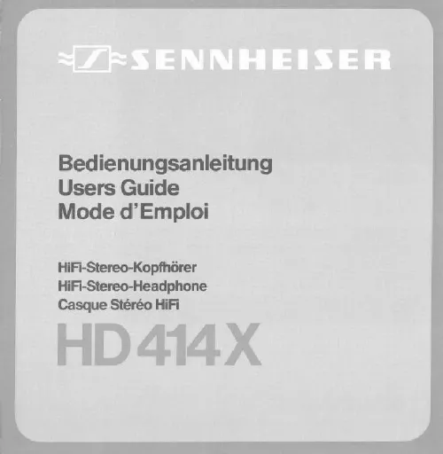 Mode d'emploi SENNHEISER HD 414 X