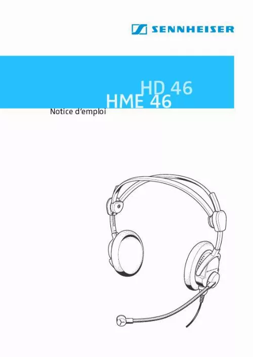 Mode d'emploi SENNHEISER HME 46