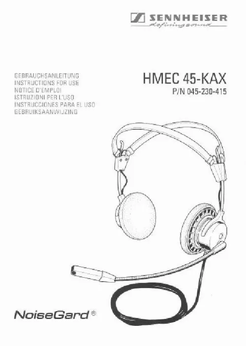 Mode d'emploi SENNHEISER HMEC 45-KAX