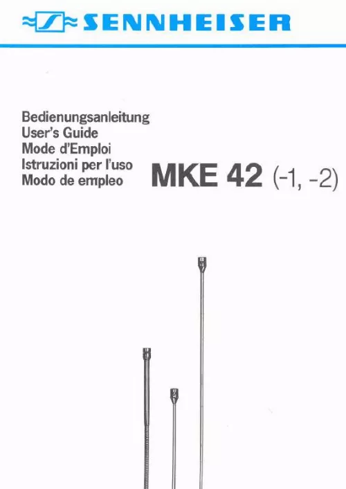 Mode d'emploi SENNHEISER MKE 42-1