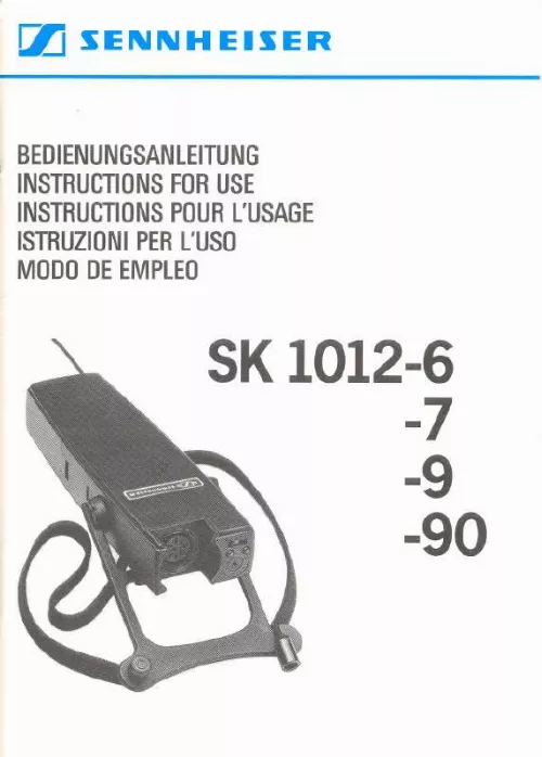 Mode d'emploi SENNHEISER SK 1012-7