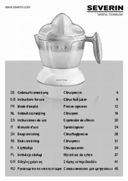 Mode d'emploi SEVERIN CP3536