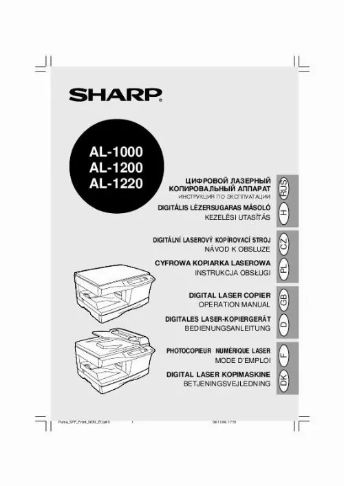 Mode d'emploi SHARP AL-1000