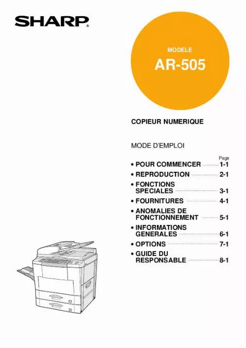 Mode d'emploi SHARP AR-505