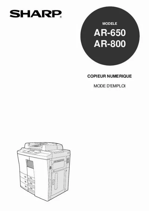 Mode d'emploi SHARP AR-800