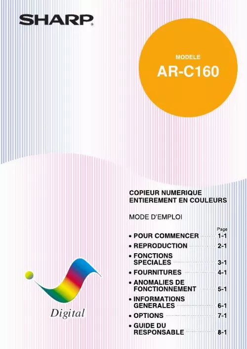 Mode d'emploi SHARP AR-C160