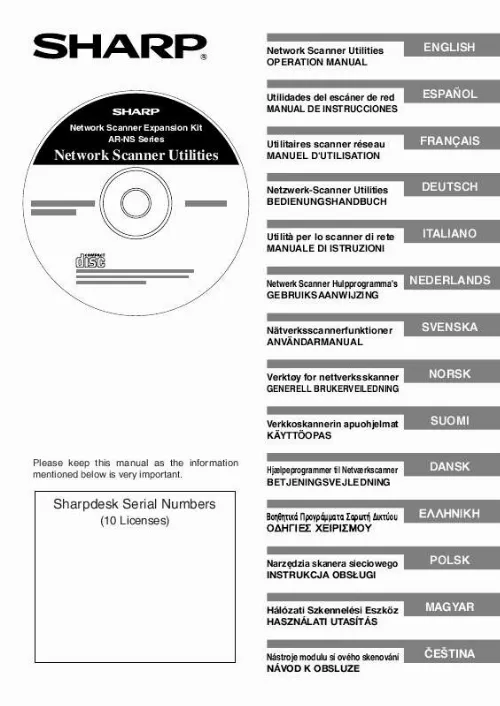 Mode d'emploi SHARP AR-NS3