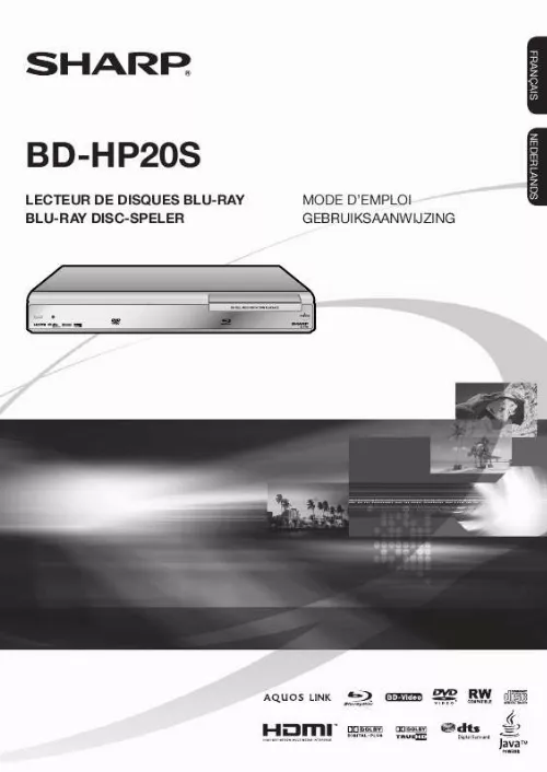 Mode d'emploi SHARP BD-HP20S