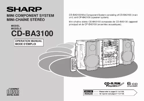 Mode d'emploi SHARP CD-BA3100