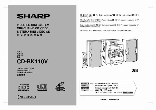 Mode d'emploi SHARP CD-BK110V