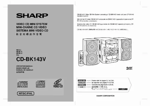 Mode d'emploi SHARP CD-BK143V