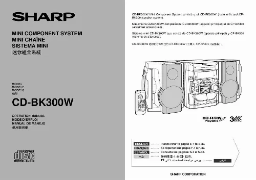 Mode d'emploi SHARP CD-BK300W