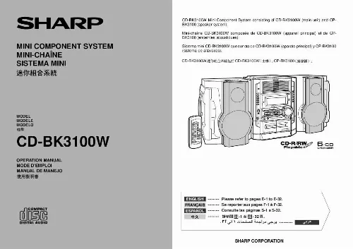 Mode d'emploi SHARP CD-BK3100W