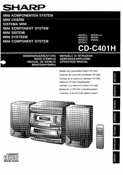 Mode d'emploi SHARP CD-C401H