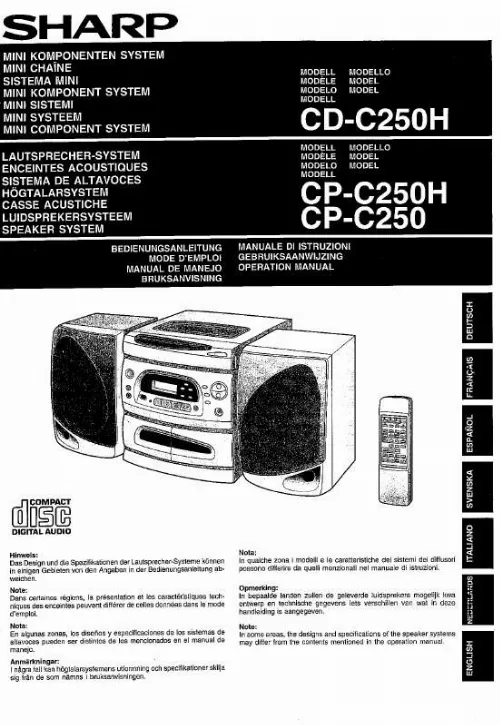 Mode d'emploi SHARP CD/CP-C250/H