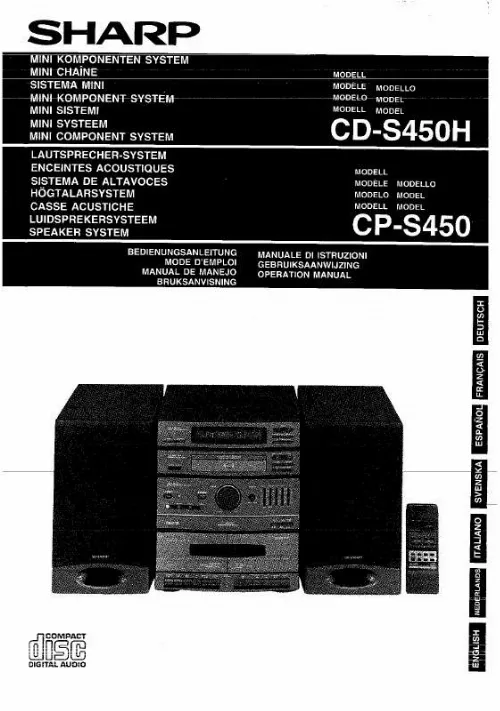 Mode d'emploi SHARP CD/CP-S450/H