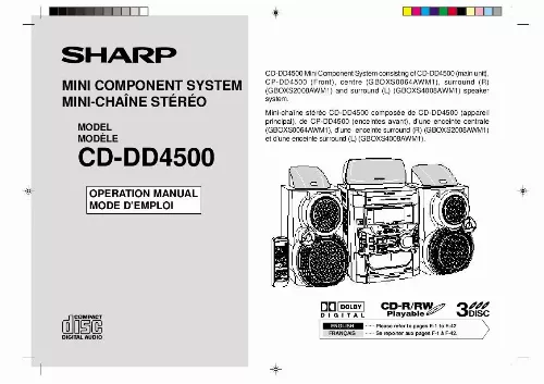 Mode d'emploi SHARP CD-DD4500