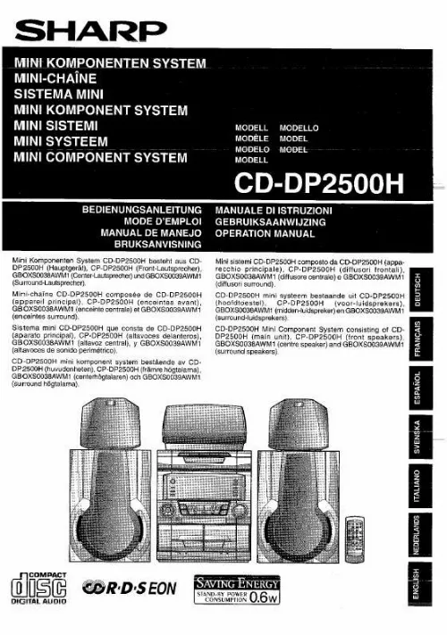 Mode d'emploi SHARP CD-DP2500H