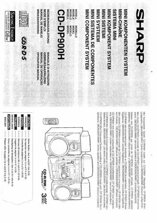 Mode d'emploi SHARP CD-DP900H