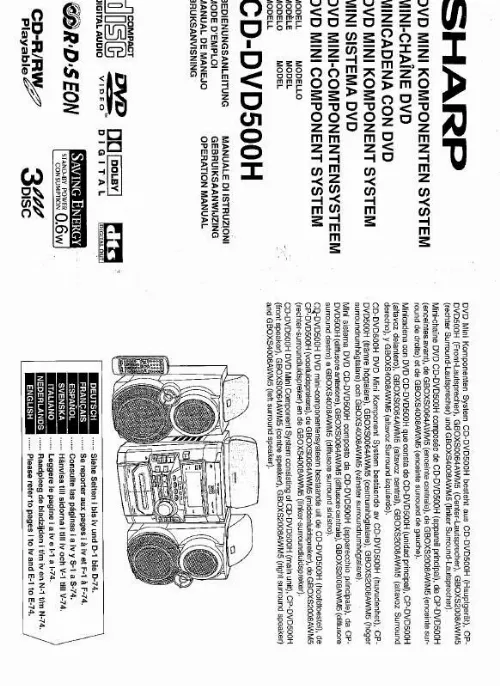 Mode d'emploi SHARP CD-DVD500H