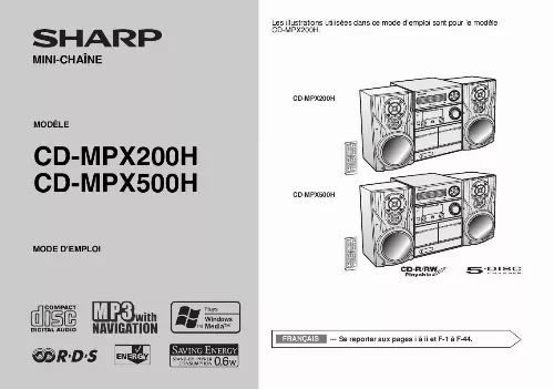 Mode d'emploi SHARP CD-MPX200H/MPX500H
