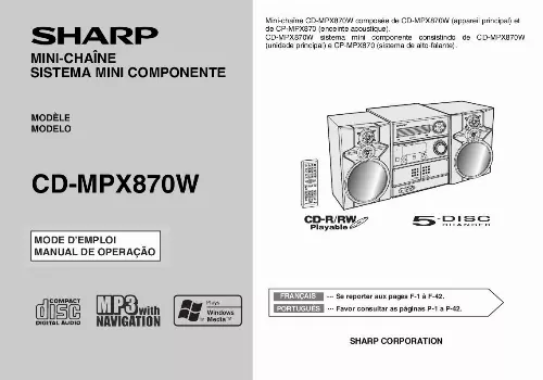 Mode d'emploi SHARP CD-MPX870W