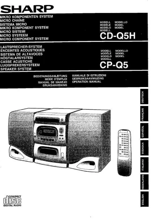 Mode d'emploi SHARP CD-Q5H