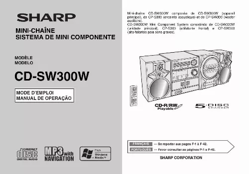 Mode d'emploi SHARP CD-SW300W