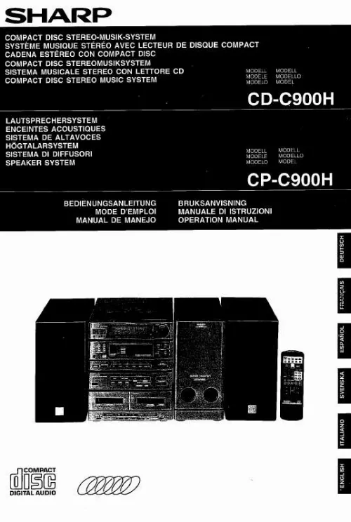 Mode d'emploi SHARP CD-C900H
