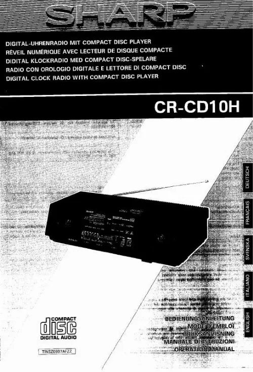 Mode d'emploi SHARP CR-CD10H