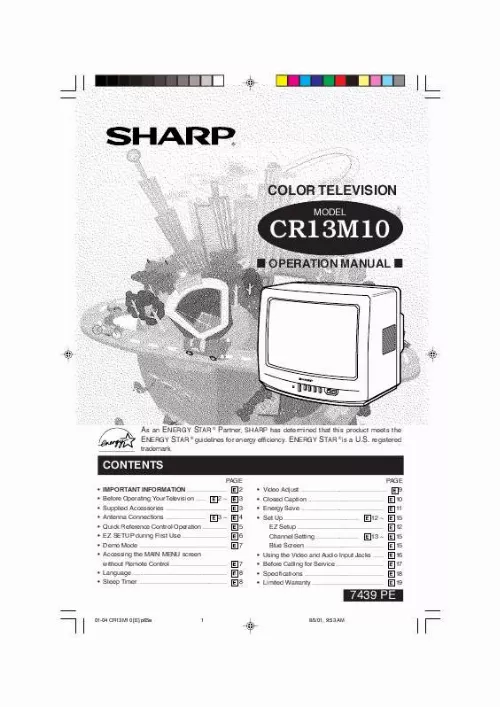 Mode d'emploi SHARP CR13M10