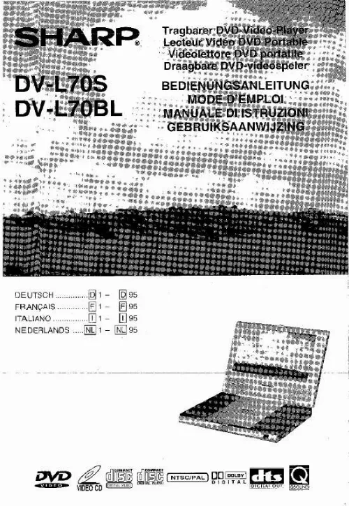 Mode d'emploi SHARP DV-L70S/BL