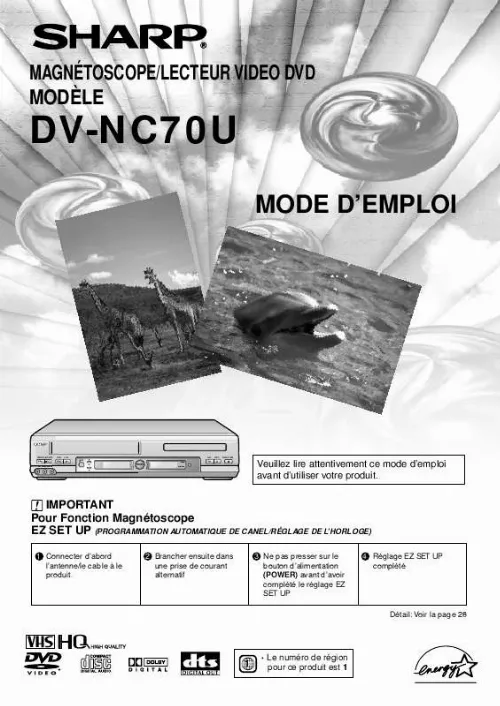 Mode d'emploi SHARP DV-NC70U