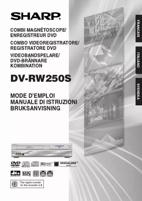 Mode d'emploi SHARP DV-RW250S