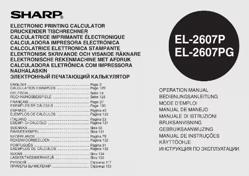 Mode d'emploi SHARP EL-2607P/2607PG