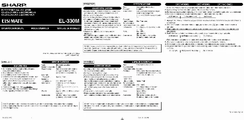 Mode d'emploi SHARP EL-330M