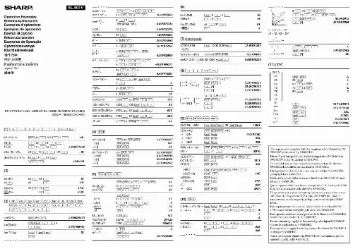 Mode d'emploi SHARP EL-501V