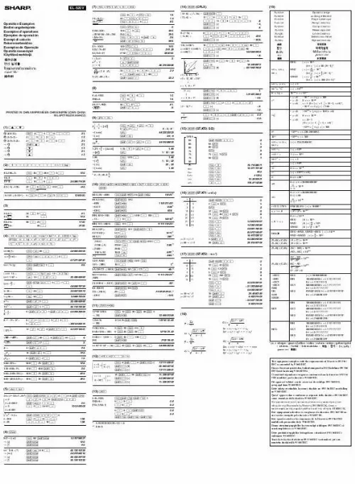 Mode d'emploi SHARP EL-520V