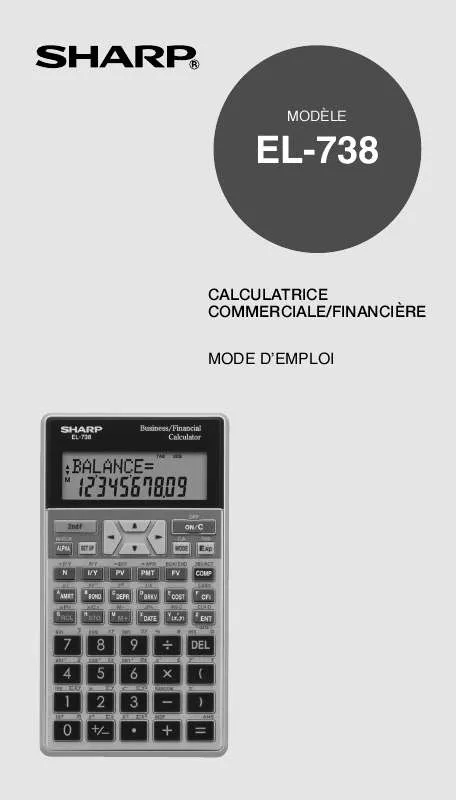 Mode d'emploi SHARP EL-738