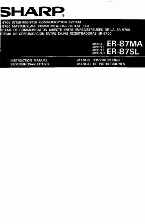 Mode d'emploi SHARP ER-87MA/SL