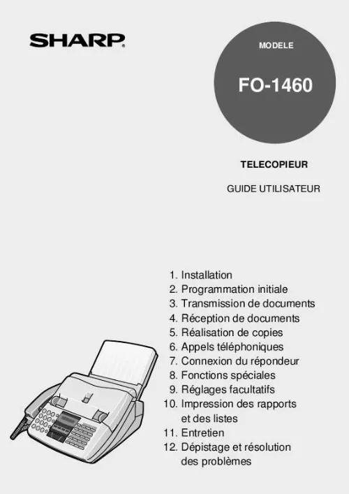 Mode d'emploi SHARP FO-1460