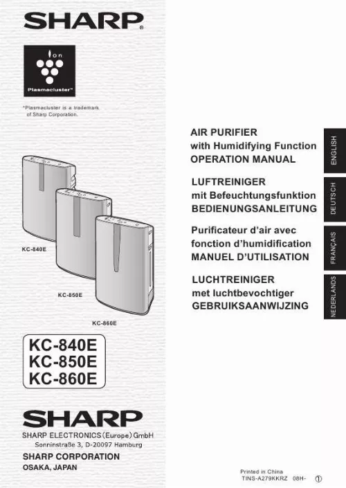 Mode d'emploi SHARP KC-850E