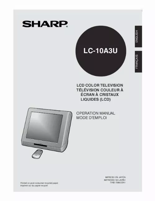 Mode d'emploi SHARP LC-10A3U
