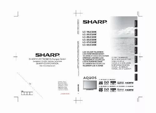 Mode d'emploi SHARP LC-19LE320E