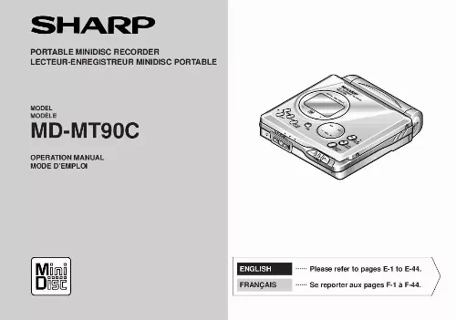 Mode d'emploi SHARP MD-MT90C