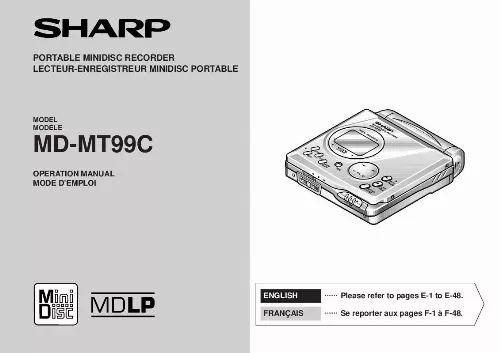 Mode d'emploi SHARP MD-MT99C