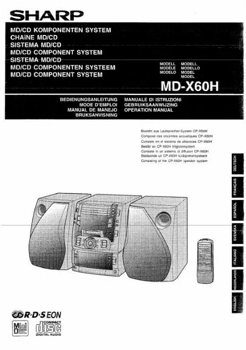 Mode d'emploi SHARP MD-X60H